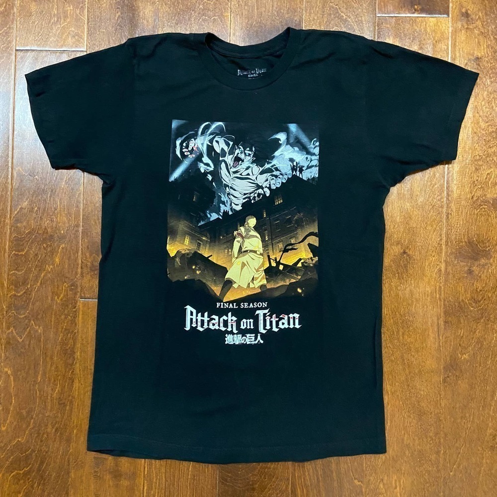 Attack On Titan Final Season Anime Black T-Shirt Men's Size Medium - Picture 2 of 8